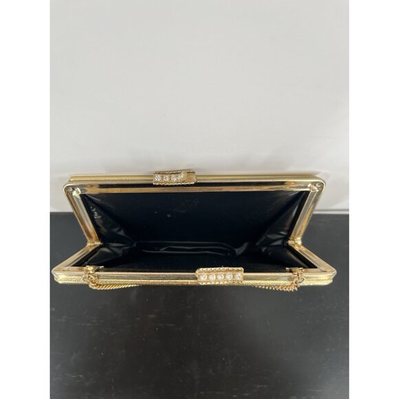 Vintage Gold Evening Bag  Clutch Purse with Chain Strap - Picture 5 of 7